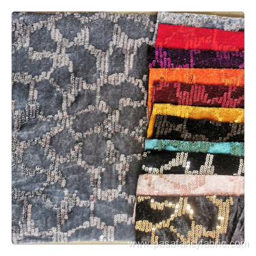 3mm Shiny Multi-color Fashion 100%Polyester Fabric black gold Sequin Fabric Sequin velvet Fabric